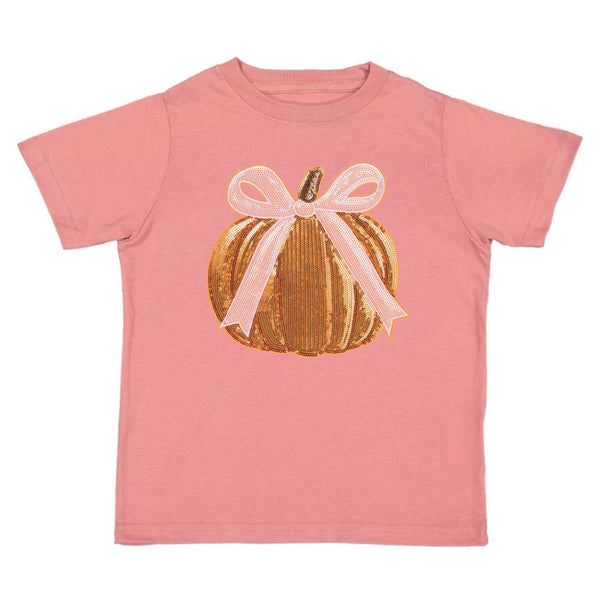 Sweet Wink Coquette Pumpkin Sequin Patch Short Sleeve T-Shirt