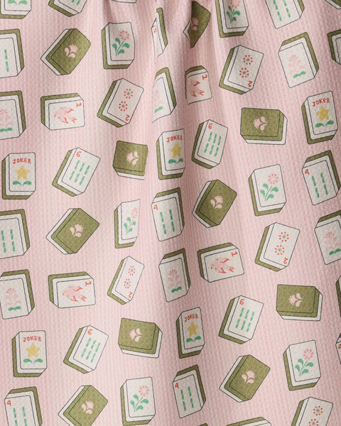 Geometry Flower Tiles Tea Towel - Mahjong