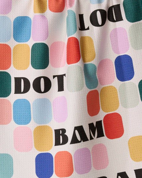 Geometry Tile Talk Tea Towel - Mahjong