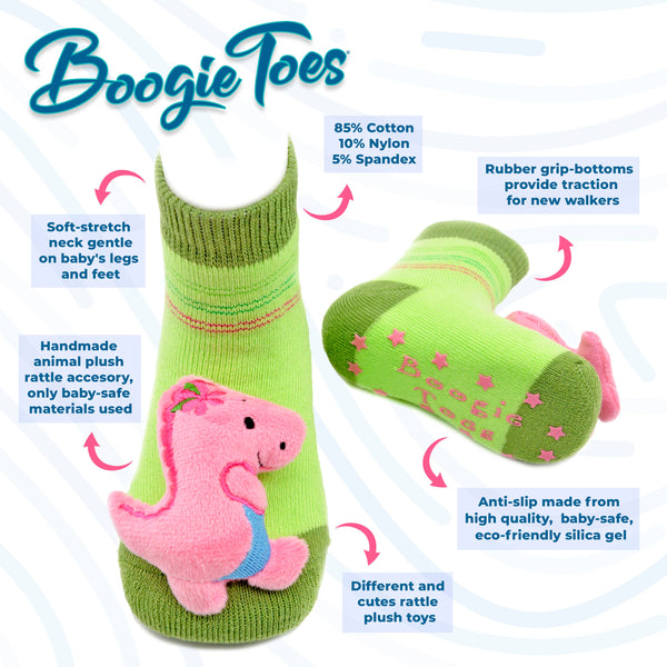 Boogie Toes Gray Cat Rattle Socks
