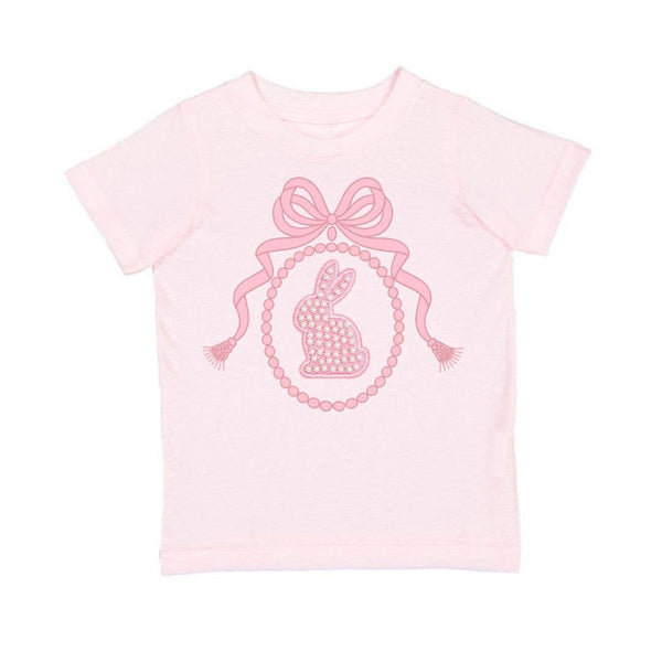 Sweet Wink Bunny Locket Pearl Patch Easter Short Sleeve T-Shirt