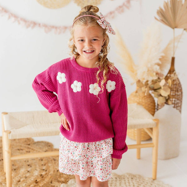 Sweet Wink Berry Floral Skort - Kids Boutique Clothing - Fall
