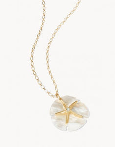 663328 Star Sand Dollar Necklace 32" Pearlscent